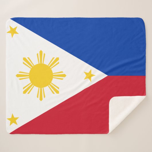 フィリピン国旗を持つ愛国的シェルパ毛布 シェルパブランケット (正面(横))