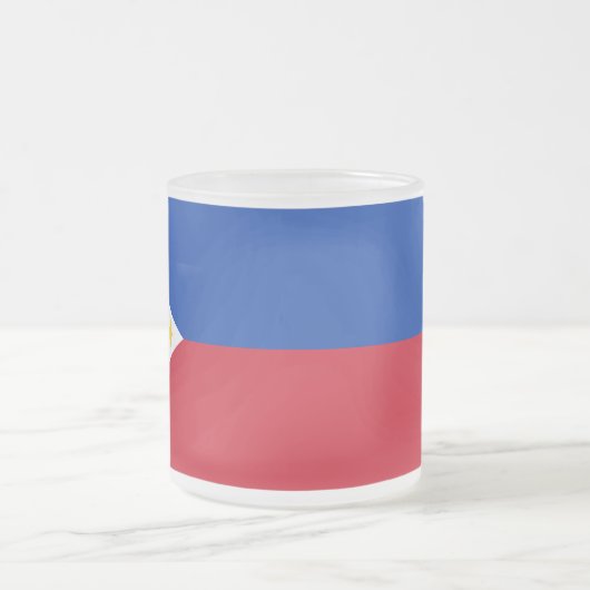 フィリピン国旗を持つ曇り小さなガラスマグ フロストグラスマグカップ (中央)