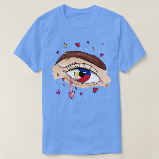 フィリピン国旗を持つ目 Tシャツ (デザイン正面)