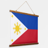 フィリピン国旗を掲げたウォールタペストリー 吊り下げ型タペストリー (傾斜あり)