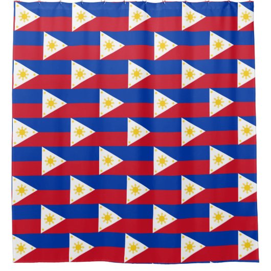 フィリピン国旗を掲げたシャワーカーテン シャワーカーテン (正面)