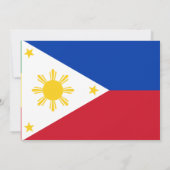 フィリピン国旗を掲げたベビーシャワー招待状 招待状 (裏面)