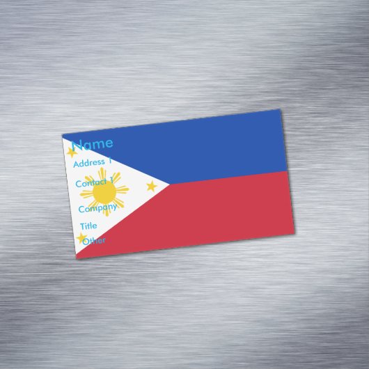 フィリピン国旗を掲げた名刺マグネット マグネット名刺 (インサイチュ)