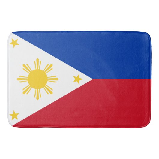 フィリピン国旗を掲げた大浴場 バスマット (正面)