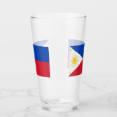 フィリピン国旗を掲げた愛国的なガラス杯 タンブラーグラス (右)