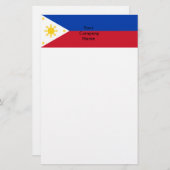 フィリピン国旗を掲げた文房具 便箋 (正面/裏面)