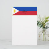 フィリピン国旗を掲げた文房具 便箋 (スタンド正面)