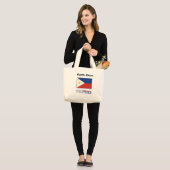 フィリピン国旗カスタマイズ商品 ラージトートバッグ (正面(モデル))