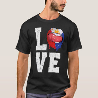 フィリピン国旗サッカーファン愛フィリピン人 Tシャツ