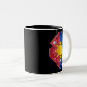 フィリピン国旗シールドフィリピーノ伝統モダンCo ツートーンマグカップ (正面右)