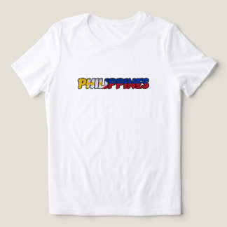 フィリピン国旗タイポグラフィTシャツ トライブレンドTシャツ