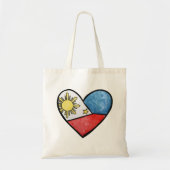 フィリピン国旗ハートアートフィリピーノプライドピネー トートバッグ (正面)