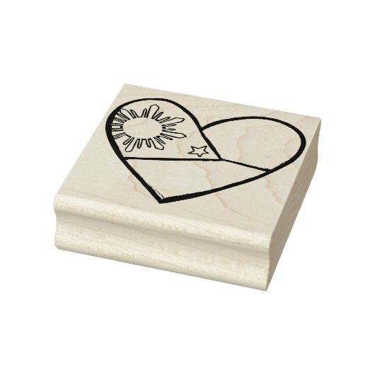 フィリピン国旗ハートアートフィリピーノプライドピネー ラバースタンプ (スタンプ)