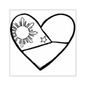 フィリピン国旗ハートアートフィリピーノプライドピネー ラバースタンプ (インプリント)