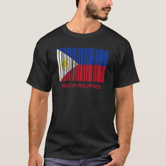 フィリピン国旗バーコード Tシャツ (正面)