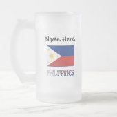 フィリピン国旗パーソナライズされた フロストグラスビールジョッキ (左)