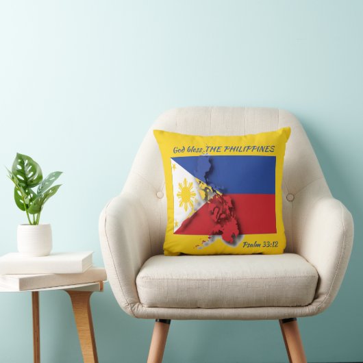 フィリピン国旗フィリピン聖なる書物、 経典カスタムイエロー クッション (椅子)