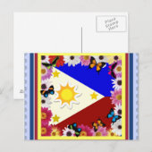 フィリピン国旗掲示板 ポストカード (正面/裏面)