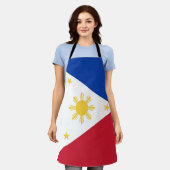 フィリピン国旗 エプロン (着用した状態)