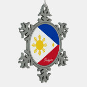 フィリピン国旗 スノーフレークピューターオーナメント (左)