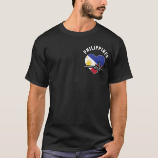 フィリピン国旗 ハート ピノイ フィリピン人 男性 少年 Tシャツ