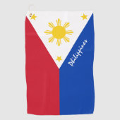 フィリピン国旗&フィリピンゴルフホリデー/スポーツ ゴルフタオル (正面)