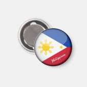 フィリピン国旗&マニラ – 旅行・スポーツファン マグネット (正面/裏面)