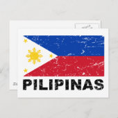 フィリピン国旗 ヴィンテージ ポストカード (正面/裏面)