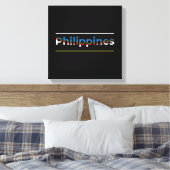 フィリピン国旗 – 愛国的切り出しレタリング キャンバスプリント (インサイチュ (寝室))