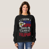 フィリピン国旗 神は私を愛している フィリピン人 スウェットシャツ (正面フル)