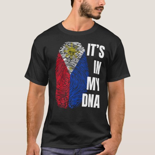 フィリピン国旗Dna指紋フィリピン Tシャツ (正面)