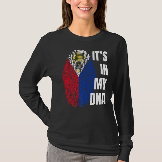 フィリピン国旗Dna指紋フィリピン Tシャツ (正面)