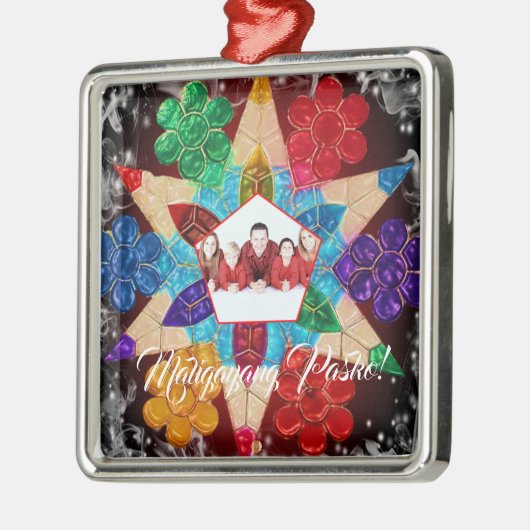 フィリピン家族のカラフルなランタン、口頭のスタイル メタルオーナメント (左)