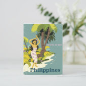 フィリピン島ヴィンテージ旅行ポスター ポストカード (スタンド正面)