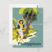 フィリピン島ヴィンテージ旅行ポスター ポストカード (正面/裏面)