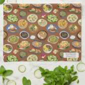 フィリピン料理の柄 キッチンタオル (折り畳み)