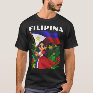 フィリピン旗の日 フィリピン女性 Tシャツ