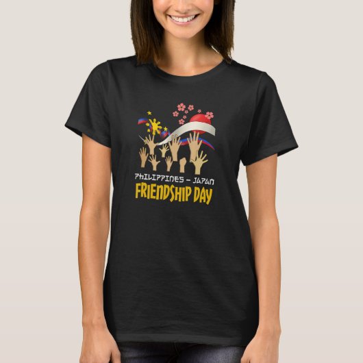 フィリピン日本の日本国旗Fr Tシャツ (正面)