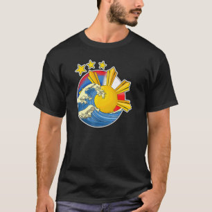 フィリピン日本の日本国旗Wa Tシャツ