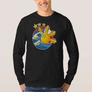 フィリピン日本の日本国旗Wa Tシャツ