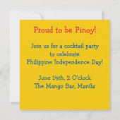 フィリピン独立記念日の招待状 招待状 (裏面)