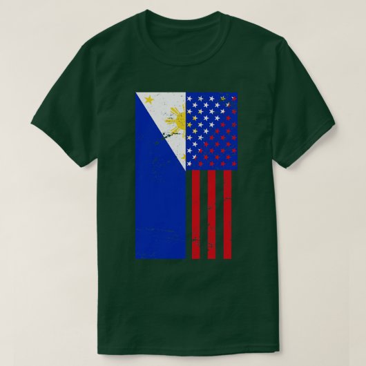 フィリピン米国国旗フィリピン Tシャツ (デザイン正面)