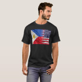 フィリピン系アメリカ人ルーツV国旗 Tシャツ (正面フル)