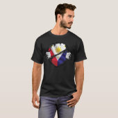 フィリピン純粋なルーツ国旗の黒 Tシャツ (正面フル)