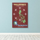 フィリピン航空ラインのヴィンテージ旅行ポスター キャンバスプリント (インサイチュ (ウッドフロア))