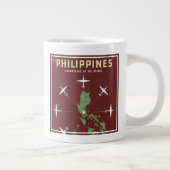フィリピン航空ラインのヴィンテージ旅行ポスター ジャンボコーヒーマグカップ (右)