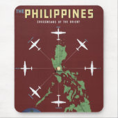 フィリピン航空ラインのヴィンテージ旅行ポスター マウスパッド (正面)