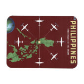 フィリピン航空ラインのヴィンテージ旅行ポスター マグネット (横)