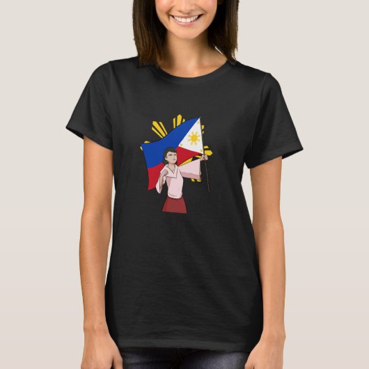 フィリピン誇りを持ったピリピナス国旗 Tシャツ (正面)
