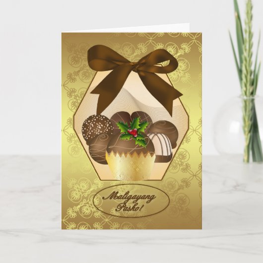 フィリピン語 – 高級チョコレートクリスマスグリーティングカー シーズンカード (正面)